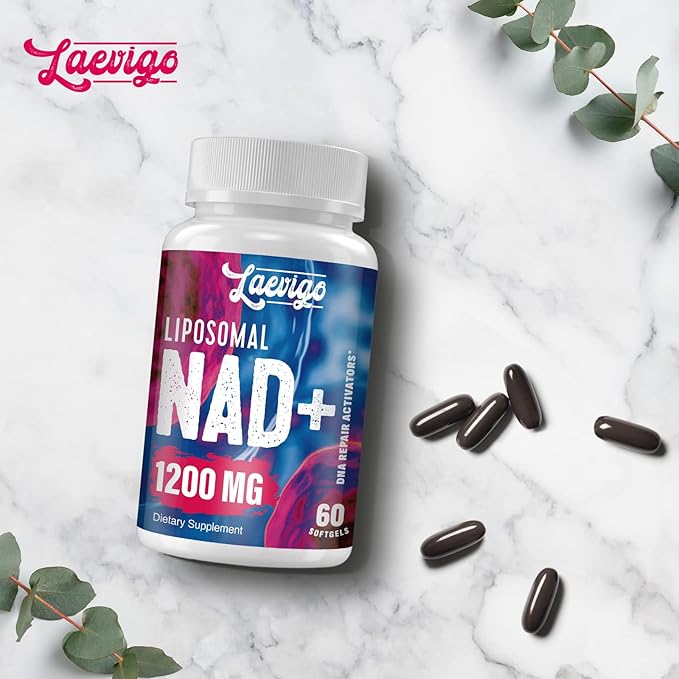 1200mg Liposomal NAD+ Supplement, Ultra Purity Actual NAD Supplement, Enhanced Absorption, Boosting NAD+, Age Defense, Energy, Metabolic Repair, 360 Softgels