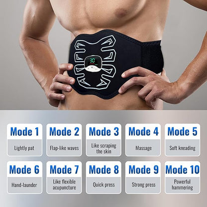 Abs Stimulator, EMS Muscle Stimulator for Gym Home Office, Abdominal Toning Belt Electric Ab Stimulator for Men Women