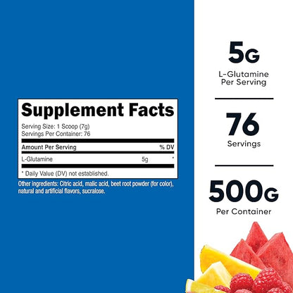 Nutricost L-Glutamine Powder 500 Grams (Fruit Punch) - (76 Servings per Bottle)