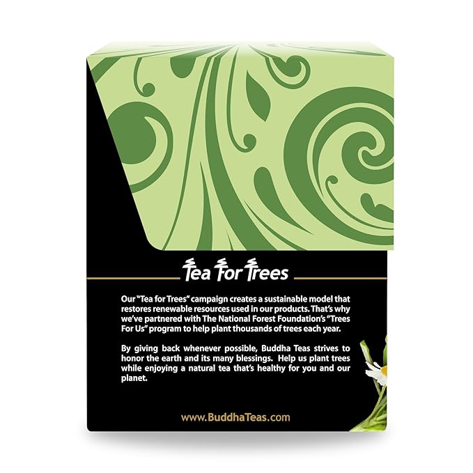 Buddha Teas - Feverfew & Lemongrass - Organic Herbal Tea - For Cognitive Balance & Overall Health - With Essential Minerals & Vitamins - Caffeine Free - 100% Kosher & Non-GMO - 18 Tea Bags (Pack of 1)