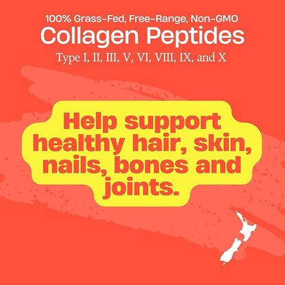 FREZZOR Collagen Peptides Powder, Reduces Fine Lines & Wrinkles, Stronger Hair & Nails, Promotes Youthful Flexibility & Mobility, 100% New Zealand Hydrolyzed Beef Bone Collagen, Unflavored 225g 1 Jar