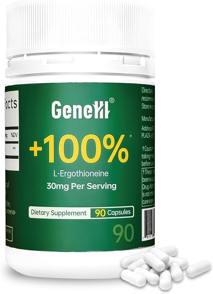 L-Ergothioneine Supplement, 30mg(EGT)/Serving, 6X Ergothioneine Mushroom Extract Supplements Longevity, Immune Support, Heart Health & Brain Supplement, Lab Tested, Made in USA (90 Servings)