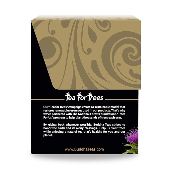 Buddha Teas - Organic Milk Thistle Tea - Herbal Tea - Promote Cleansing & Wellness - With Antioxidants & Minerals - Clean Ingredients - Caffeine Free - OU Kosher - 18 Tea Bags (Pack of 1)