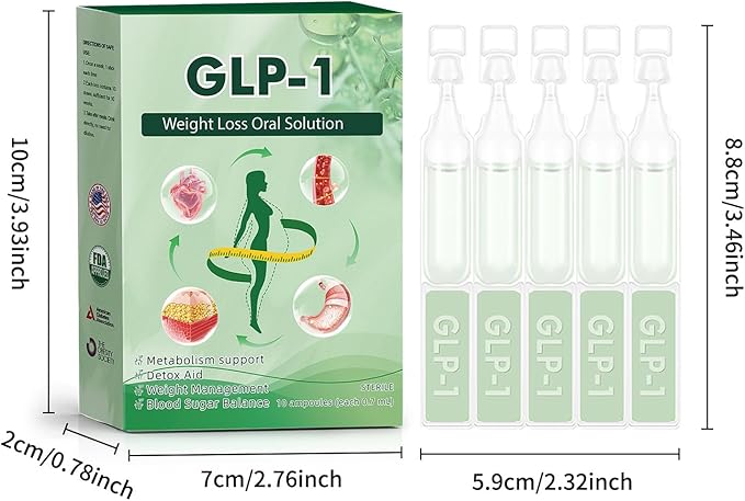 New GLP-1 Supplement Oral Solution, Advanced Diet Drops for Women and Men - Fast and Easy to Use (10 Packs - 1 Box)