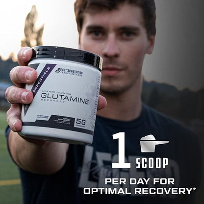 Cutler Essentials 100% Pure L-Glutamine for Enhanced Recovery, Lean Muscle Support and Improved Protein Synthesis | Unflavored, 60 Servings