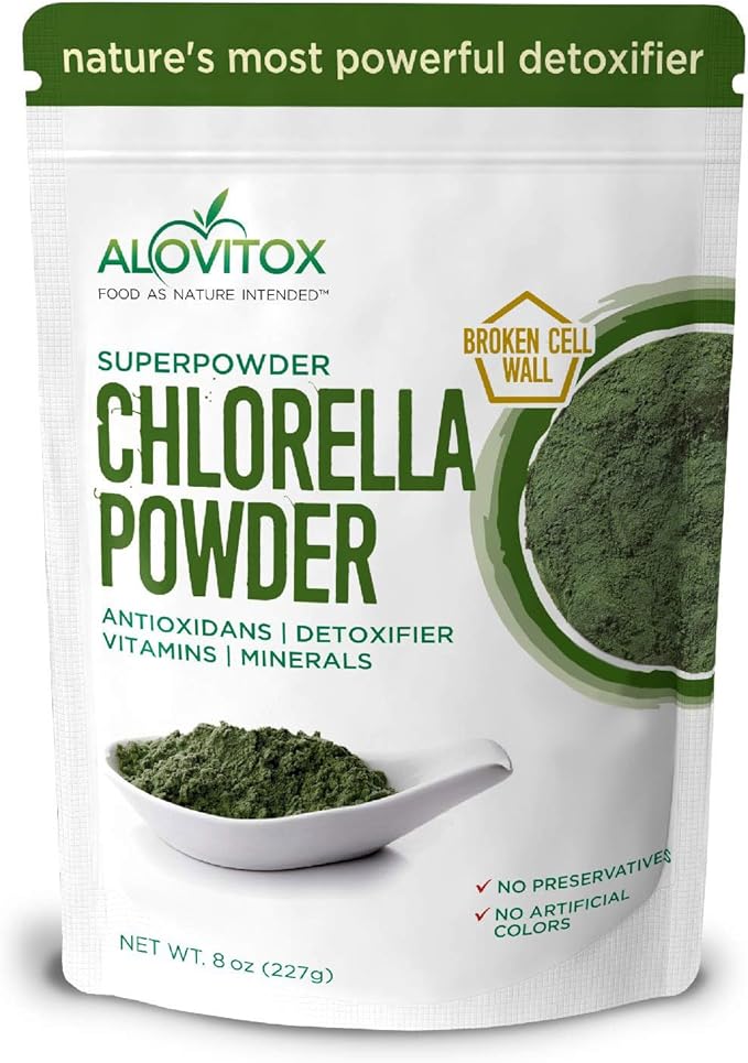 Organic Chlorella Powder 8oz | Nutrient Dense Superfood with Antioxidants, Proteins, Vitamins C, E, B Complex, Enzymes, Chlorophyll, Omegas 3 and More| Organic Raw No Additives or Colors