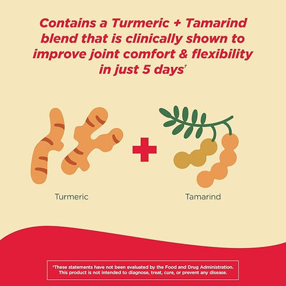 Tylenol Proactive Support* Muscle & Joint Supplements, Drug Free, Tamarind + Turmeric Supplement + Cucumber Extract to Improve Joint Comfort & Flexibility*, 30 ct