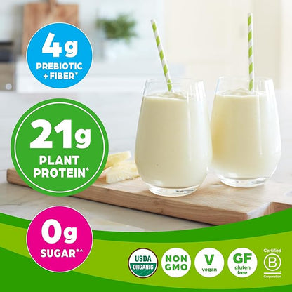 Orgain Organic Unflavored Vegan Protein Powder, Natural Unsweetened - 21g of Plant Based Protein, Non Dairy, Gluten Free, No Sugar Added, Soy Free, Non-GMO, 1.59 lb (Packaging May Vary)