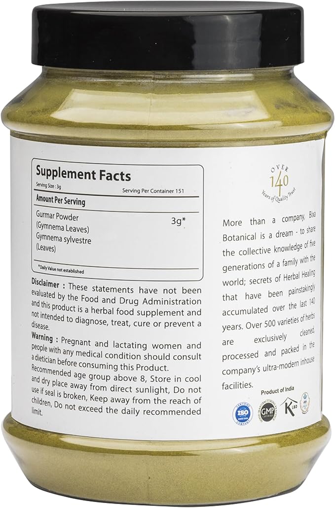 bixa BOTANICAL Gymnema Leaf Powder (Gudmar, Shardunika) 1 Pound /16Oz | Digestive Stimulant | Natural Herbal Supplement