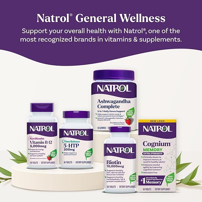 Natrol 5-HTP 200 mg, Time Release, Support a Balanced Mood, Dietary Supplement Provides Serotonin Production Throughout the Day, 30 Tablets, Up to a 30 Day Supply