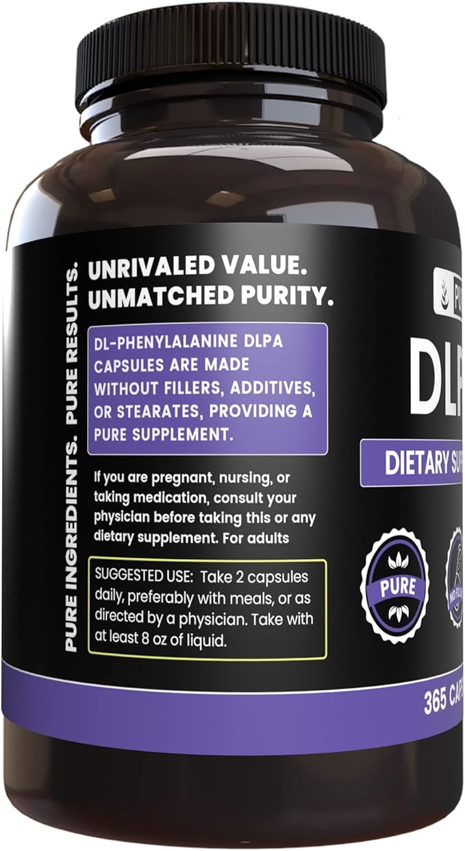 Pure Original Ingredients DL-Phenylalanine DLPA (365 Capsules) No Magnesium Or Rice Fillers, Always Pure, Lab Verified