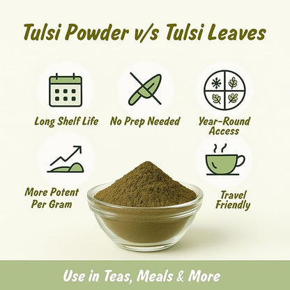 Spice Profile USDA Organic Holy Basil Powder, Lab Tested for Heavy Metals, Resealable 4oz Pouch, Tulsi, Albahaca Sagrada