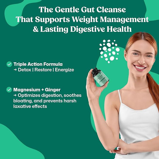 ColonBroom 15 Day Colon Cleanse & Detox Cleanse for Weight Loss with Probiotics & Magnesium to Support Digestion, Reduce Bloating & Boost Metabolism - Gentle & Effective Gut Detox for Women