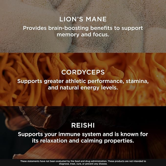 The Genius Brand Genius Mushroom - Plant-Based Supplement for Immune, Focus & Energy Support - Lion's Mane, Cordyceps & Reishi - Organic & Non-GMO - Butter Toffee - 60 Soft Chews