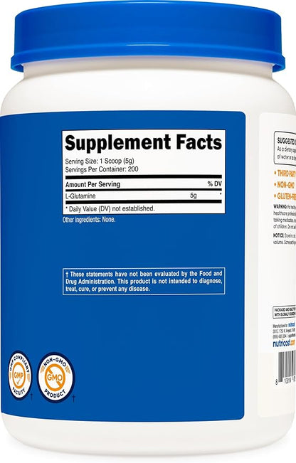 Nutricost L-Glutamine Powder 1 KG - Unflavored, Non-GMO, Gluten Free