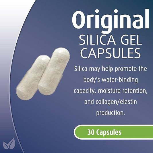 Hübner Original Silicea Gel One a Day Capsules for Hair, Skin, Nails, and Connective Tissue, Pure Colloidal Silica Gel Formula, No Additives or Preservatives, 30 Servings, 3-Pack