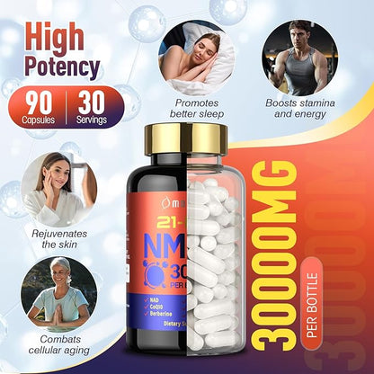 NMNH Supplement, 21-in-1 Dihydronicotinamide Mononucleotide, 1000mg Per Serving NAD+ Support, Gluten Free Supports Healthy Aging, Cellular Energy & Immune Health - 30 Servings