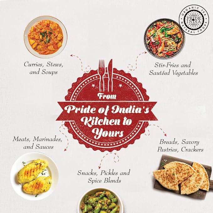 Pride of India – Ajwain Seed Powder – Gourmet Indian Spice – Made from Fresh Carom Seeds – Rich in Nutrients – Aromatic & Flavorful – Easy to Use - 8oz. Medium Dual Sifter Jar