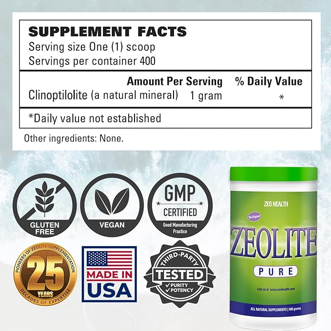 Zeolite Pure | Full Body Detox Cleanse for Women, Men, Adults | Supports Energy, Gut Health, Mental Clarity, & Optimal Inflammation Response | The Original Zeolite Powder (400 Servings)