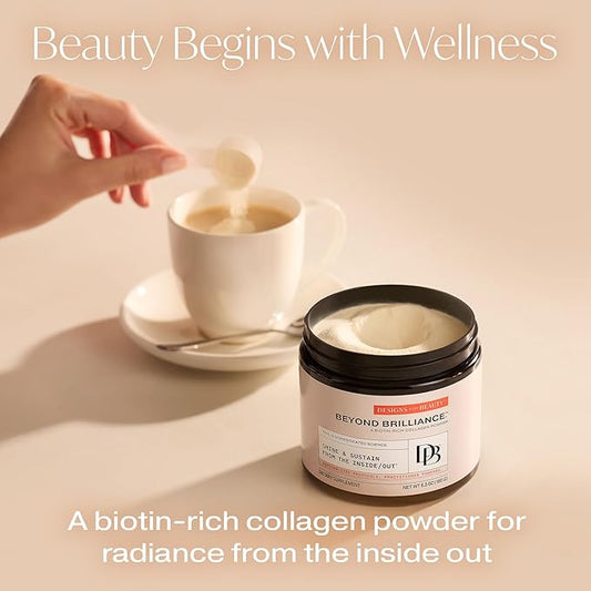 Beyond Brilliance Collagen Powder (Unflavored, 30 Servings) - With Collagen Peptides, Biotin and Silica for Healthier Skin, Hair and Nails