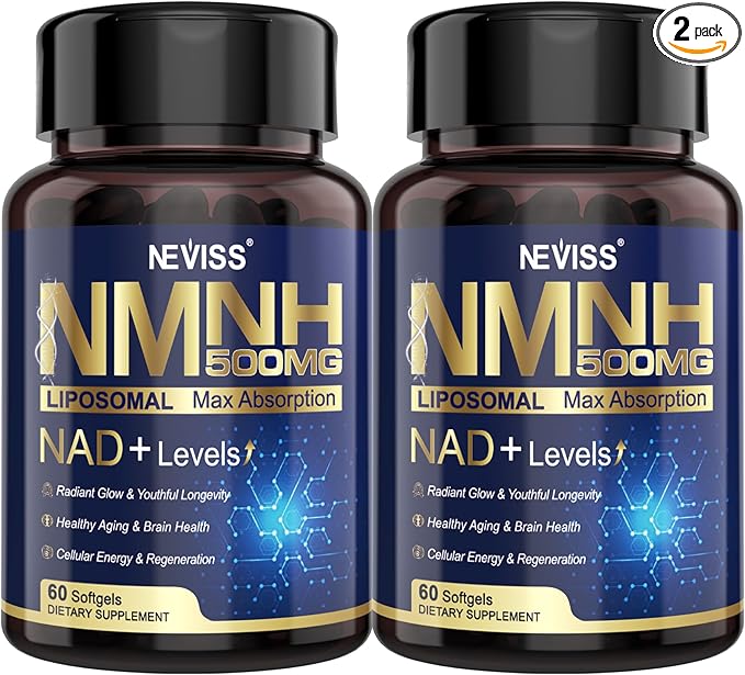 NAD+ Supplement, Next-Gen NMNH Liposomal 500mg, NR NMN Supplement Alternative, High Absorption NAD+ with Curcumin, Niacinamide for Cellular Energy, DNA Repair, Healthy Aging, 120 Softgels