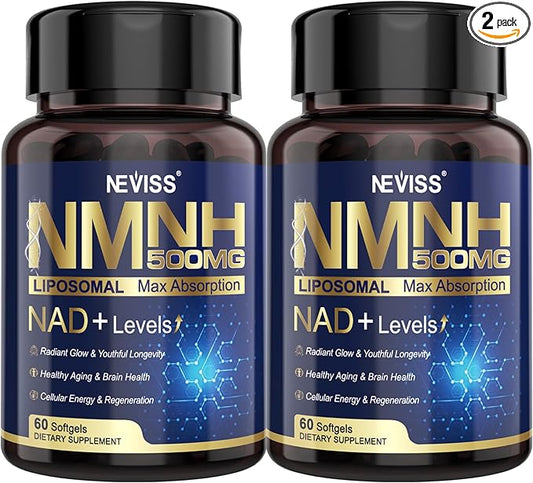 NAD+ Supplement, Next-Gen NMNH Liposomal 500mg, NR NMN Supplement Alternative, High Absorption NAD+ with Curcumin, Niacinamide for Cellular Energy, DNA Repair, Healthy Aging, 120 Softgels