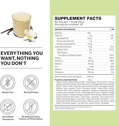 Shakeology Plant Based Protein Powder Blend – Gluten-Free Shake with Vitamins and Minerals – Helps Support Weight Loss, Lean Muscle, Gut Health – Vanilla, 30 Servings