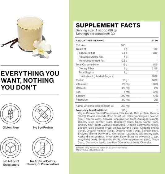 Shakeology Plant Based Protein Powder Blend – Gluten-Free Shake with Vitamins and Minerals – Helps Support Weight Loss, Lean Muscle, Gut Health – Vanilla, 30 Servings
