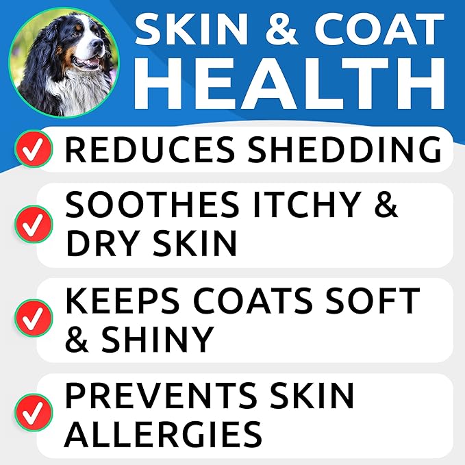 BARK&SPARK (Pack of 2 Omega 3 for Dogs - 360 Fish Oil Chews for Dog Shedding, Skin Allergy, Itch Relief, Hot Spots Treatment - Joint Health - Skin & Coat Supplement - EPA&DHA Fatty Acids
