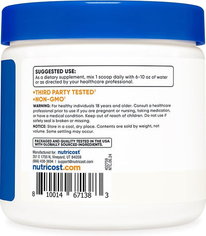 Nutricost L-Serine Powder, 113 Servings (.5LB) - 2,000 MG Per Serving - Non-GMO, Gluten Free
