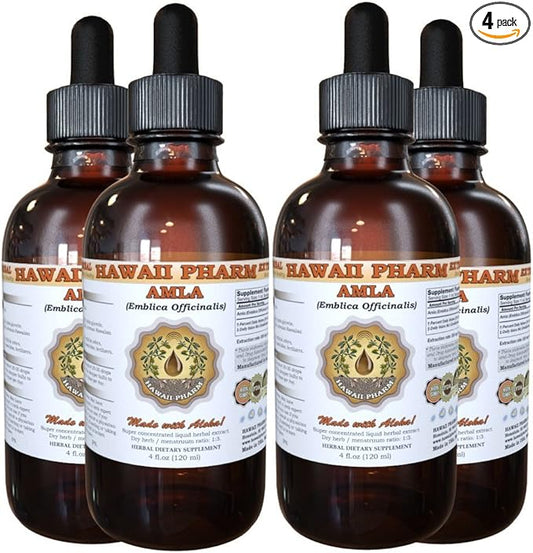 Amla Liquid Extract, Organic Amla (Emblica Officinalis) Tincture 4x4 oz