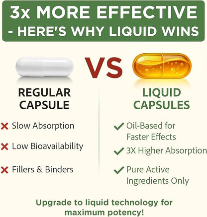 Advanced Cholesterol Supplements | Liquid-Filled Capsules for Maximum Absorption | Plant Sterols, Policosanol, Bergamot Extract | Triple-Action Formula,180 Capsules