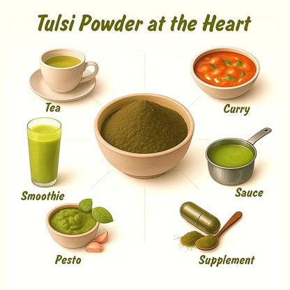 Spice Profile USDA Organic Holy Basil Powder, Lab Tested for Heavy Metals, Resealable 4oz Pouch, Tulsi, Albahaca Sagrada