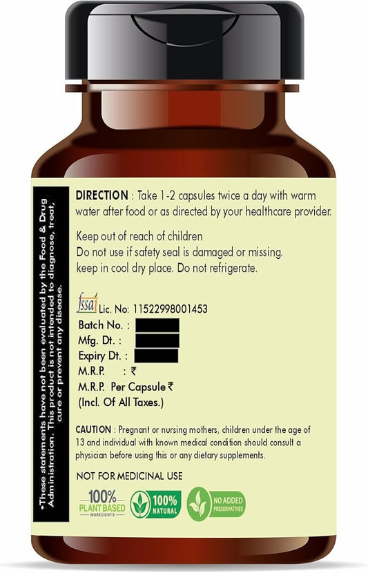 Papaya Extract 500mg - 60 Vegetarian Capsules | Carica Papaya | All Natural | 100% Vegan | Gluten-Free | GMP Certified.