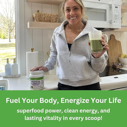 Paradise Herbs ORAC Energy Protein & Greens Powder, Antioxidant Power of 24 Servings of Fruits & Vegetables in 1 Scoop + 20g Protein, Unflavored, 15 Servings