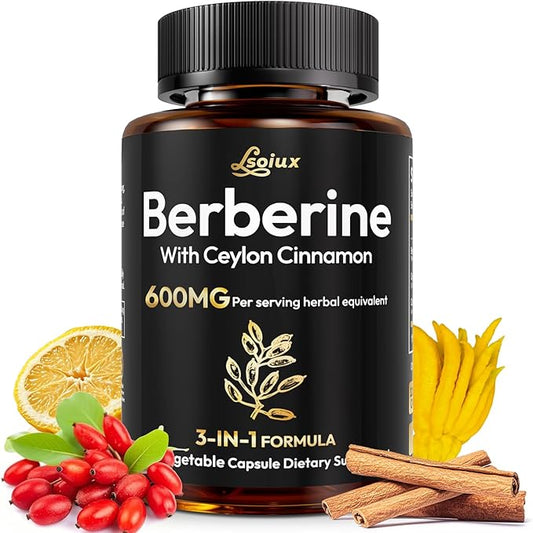 Premium Berberine Supplement Supports AMPK Metabolic, Liposomal Berberine with Ceylon Cinnamon - Classic 1500mg Formula for Healthy Metabolism & Weigh*t - 3X Absorption - Vegan, Non-GMO, 120 Count