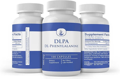 Pure Original Ingredients DLPA DL-Phenylalanine, (100 Capsules) Always Pure, No Additives Or Fillers, Lab Verified