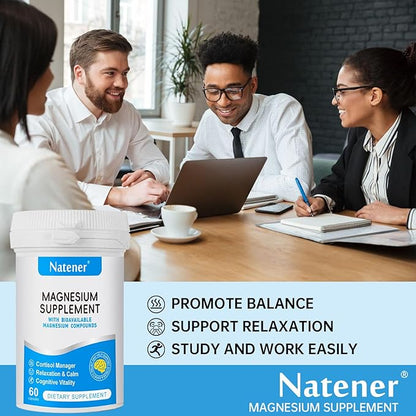 320mg Quad Magnesium & 200mg Alpha GPC & 440mg Ashwagandha + L-Theanine - Support Memory, Focus, Attention & Relaxation* | Magnesium Glycinate/Threonate/Citrate/Malate - 60 Capsules