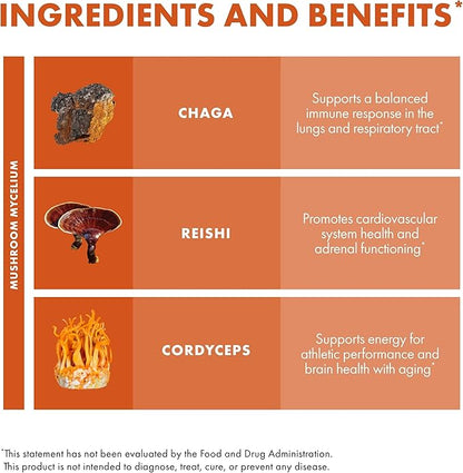 Host Defense Breathe* Extract - Immune & Respiratory Support Mushroom Liquid Supplement - Herbal Lung Health Supplement with Chaga, Reishi & Cordyceps - 1 fl oz (30 Servings)*