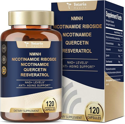 NMNH Supplement (Dihydronicotinamide Mononucleotide) – Advanced NAD+ Support with Niacinamide, Quercetin & Resveratrol | 120 Vegan Capsules | Anti-Aging, Cellular Health & Energy Support