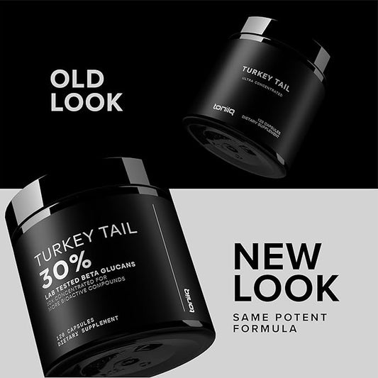 Turkey Tail Mushroom Capsules - Ultra High Potency 10:1 Extract with 30% Beta Glucans - Highly Concentrated - Third-Party Lab Tested - 120 Capsules
