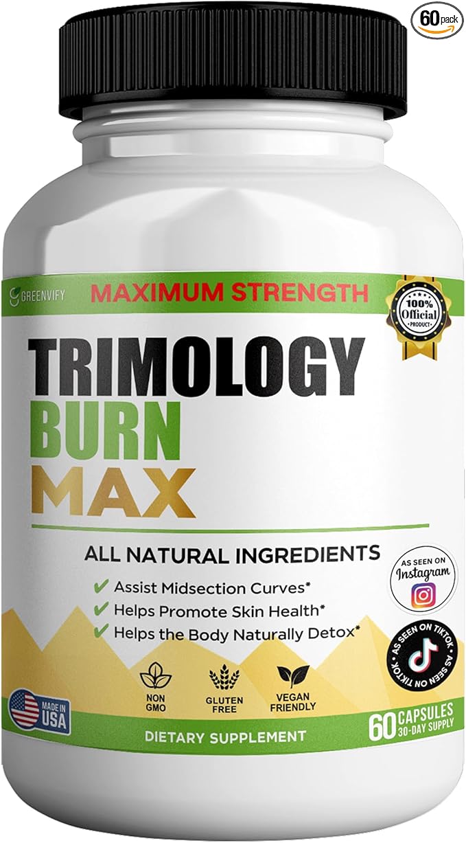Trimology Burn Max Natural Supplement, 60 Capsules, 30 Day Supply, Vegan, Gluten Free (1)