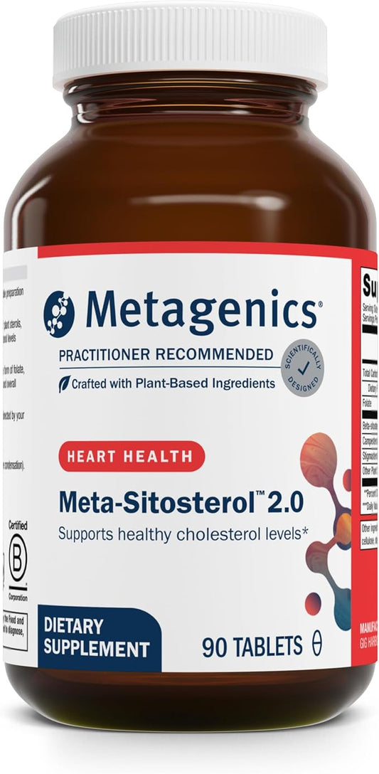 Metagenics Meta-Sitosterol 2.0 - for Cholesterol Already in a Normal Range* - Plant Sterol Complex - with Folate - Dietary Supplement - Gluten-Free - Vegetarian - 90 Tablets