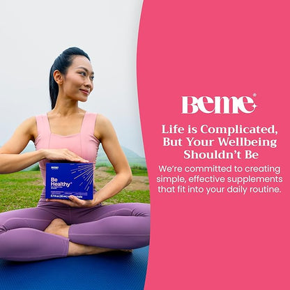 BeMe Liquid Probiotics for Digestive Health, 3-in-1 Post, Pre and Probiotics Supplement for Gut Health - 2X Faster Absorption with Inulin, B. lactis, Totipro to Provide Bloating Relief for Women