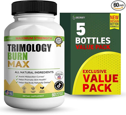 Trimology Burn Max Natural Supplement, 60 Capsules, 30 Day Supply, Vegan, Gluten Free (5)