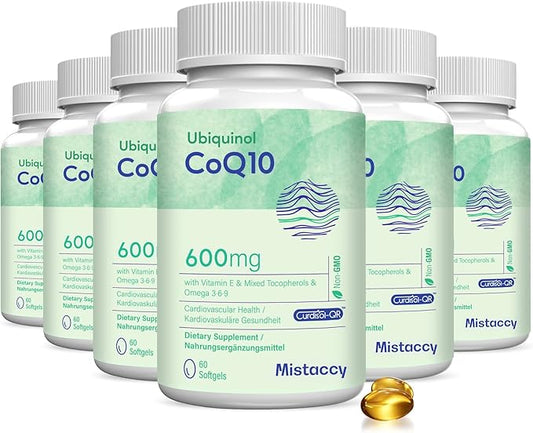 CoQ10 600mg Softgels | High Absorption CoQ10 Ubiquinol Supplement | Reduced Form Enhanced with Vitamin E & Omega 3 6 9 | Antioxidant Powerhouse Good for Health | 360 Softgels