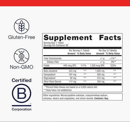 Metagenics Meta-Sitosterol 2.0 - for Cholesterol Already in a Normal Range* - Plant Sterol Complex - with Folate - Dietary Supplement - Gluten-Free - Vegetarian - 90 Tablets
