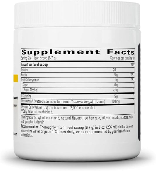 Integrative Therapeutics Glutamine Forté - L-Glutamine Powder for Gut Health Support* - Healthy Gut Support Supplement for Men & Women* - Water-Dispersible Form of Turmeric - 7.09 oz