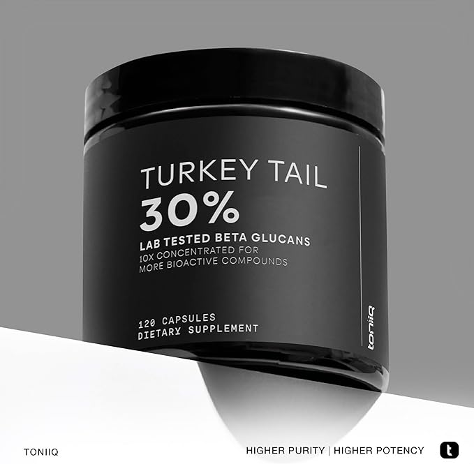 Turkey Tail Mushroom Capsules - Ultra High Potency 10:1 Extract with 30% Beta Glucans - Highly Concentrated - Third-Party Lab Tested - 120 Capsules