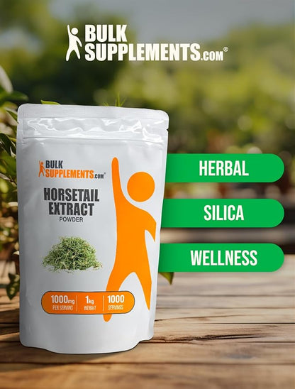 BulkSupplements.com Horsetail Extract Powder - Horsetail Supplement, from Horsetail Herb - Silica Supplements, Gluten Free, 1000mg per Serving, 5kg (11 lbs) (Pack of 5)
